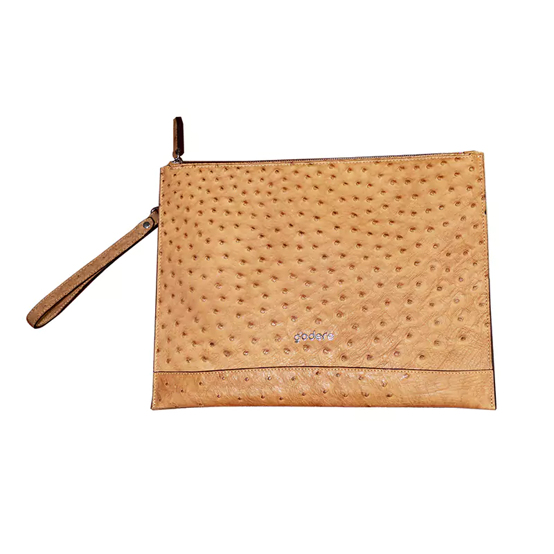 حقيبة تحت الإبط من جلد النعام الأصلي